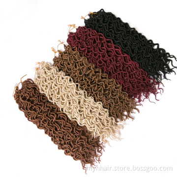 10 Piece Faux Locs curly 16 inch Crochet Braid hair 75g/pack,24 strands/pack Synthetic Braiding Hair extensions Blonde